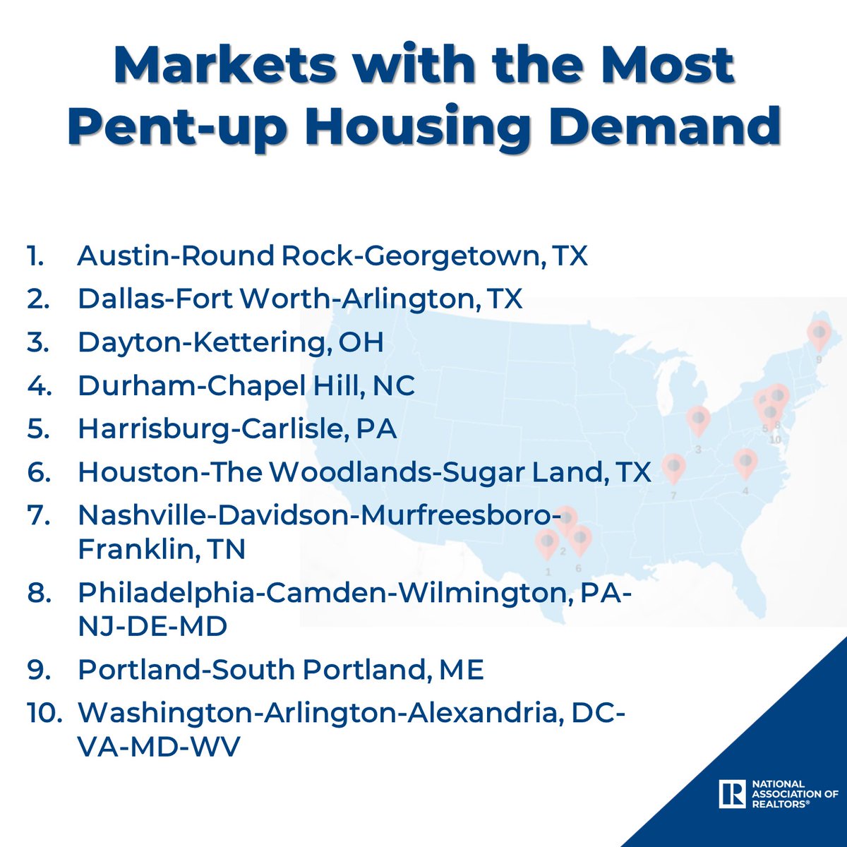 NAR considered indicators that influence a metro area's market in identifying markets which will experience stronger activity in 2024. spr.ly/6017RdzEh
