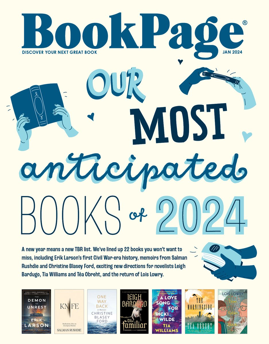 bookpage's tweet photo. A new year of books can be overwhelming, but we’re making things easy! The BookPage editors have picked 22 can’t-miss titles for 2024. Also, @derekbmiller returns with a thrilling art heist &amp; @officialnhaynes honors the Greek goddesses  https://t.co/YR53MfCtPQ https://t.co/R0vAbd1188