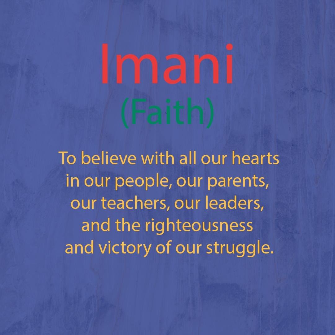 Celebrate the seventh and final principle of Kwanzaa with us; Imani (Faith): To believe with all our hearts in our people, our parents, our teachers, our leaders, and the righteousness and victory of our struggle. Happy New Year! #kwanzaa #tradition #imani #faith #community