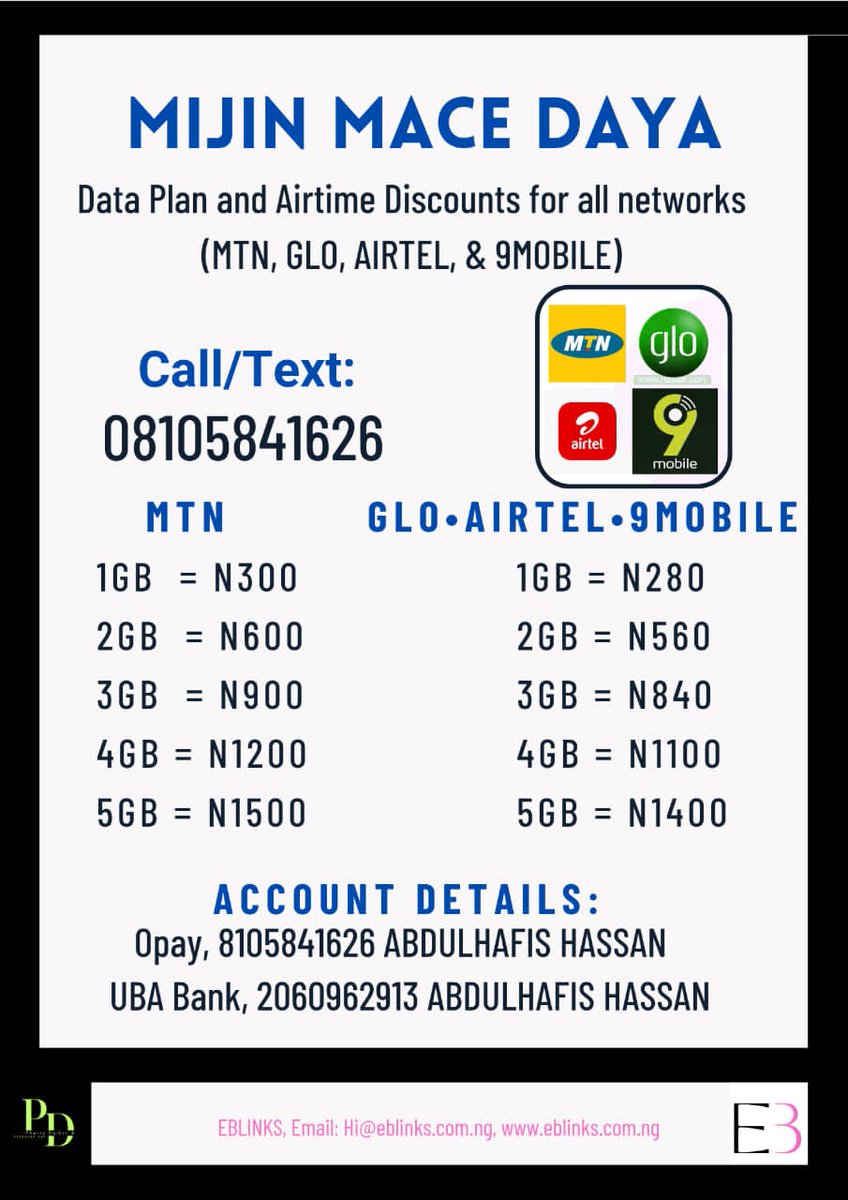 That's how i go around selling my data and doing my moniepoint without eating Haram only halal. Ya Allah grant me a better job Ya Allah Allah grant money to open my own POS shop Ya Allah bless me this year Ya Allah provide my helper for me Amin 🙏 @CaptJamyl @NalhatNabila