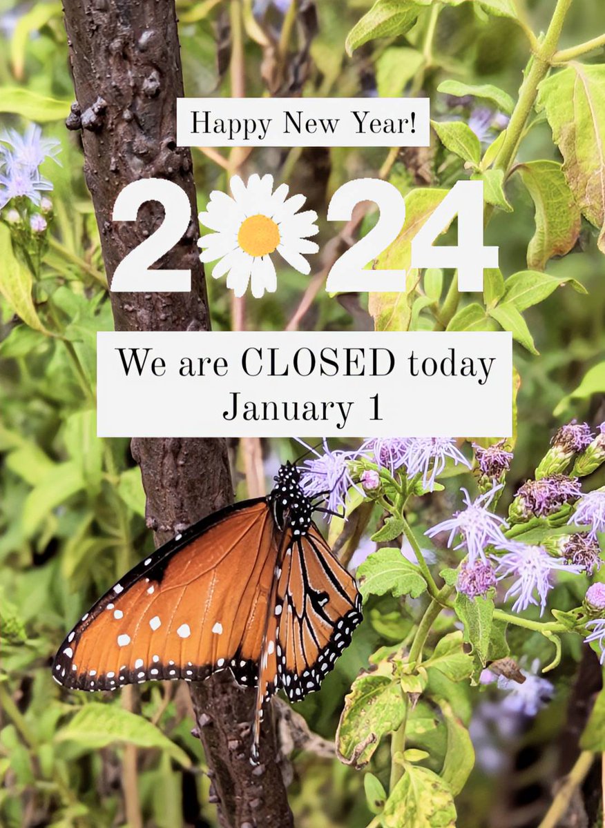Happy New Year! 🎉🎉
We are closed today, we will see you at the Gardens tomorrow!