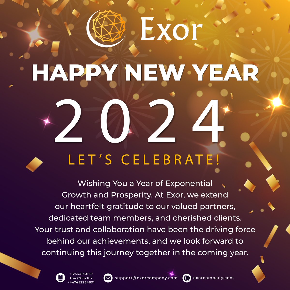 CompanyExor's tweet photo. #Exor #NewYearWishes #ExorInnovation #AdaptabilityAtItsBest #TransformativeSolutions #StrategicCollaboration #ElevateWithExor #BusinessSuccess https://t.co/dqDP6S0PXU