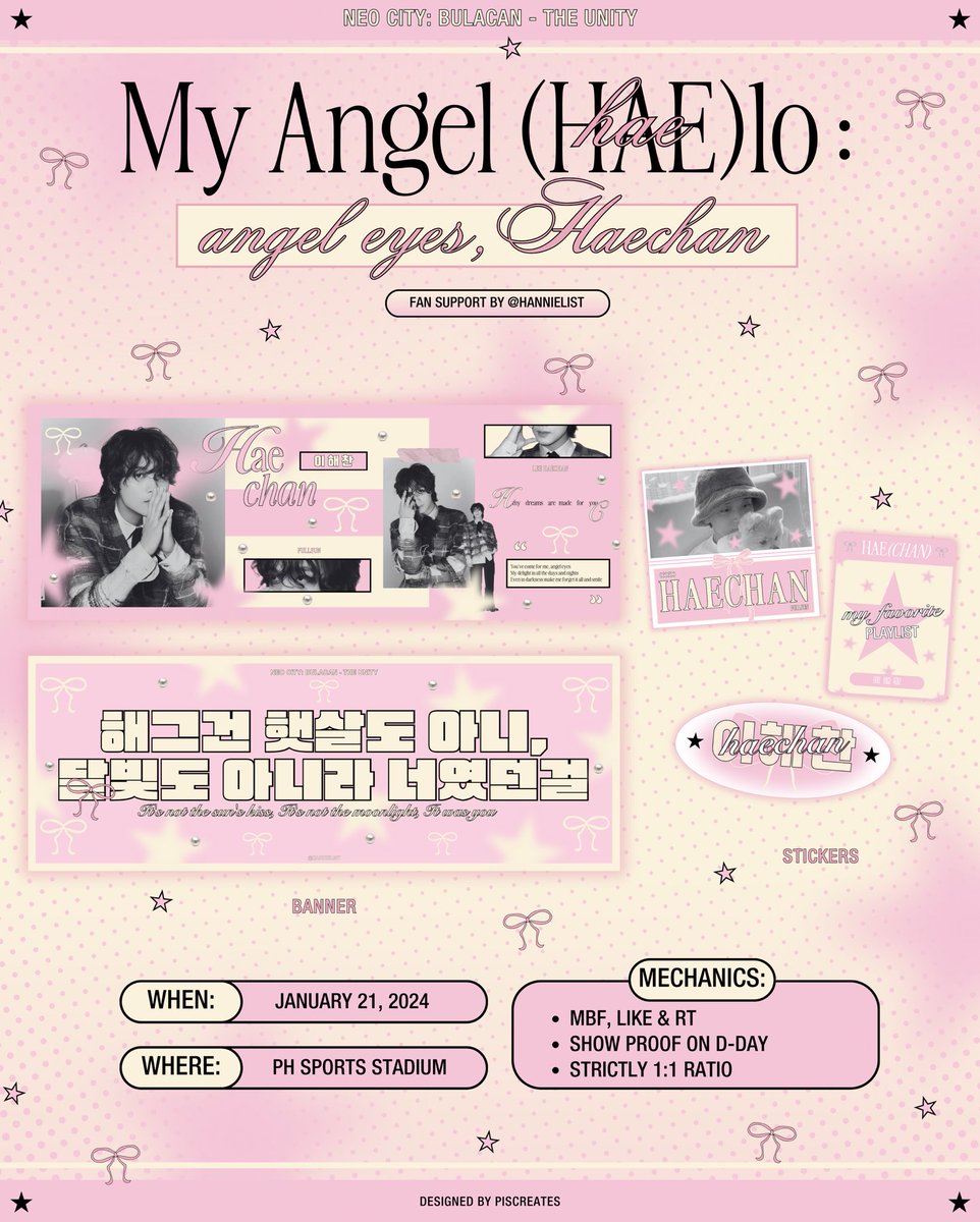 hannielist's tweet photo. my angel haelo : angel eyes, haechan
haechan fan support — the unity in bulacan 

౨ৎ follow, like &amp; rt
౨ৎ 1:1 only ( banner or stickers )
౨ৎ show proof on d-day! prio sfs
౨ৎ open for trades!

#해찬 #HAECHAN #NCT127_NEOCITY_THE_UNITY
#NEOCITY_THE_UNITY_in_BULACAN https://t.co/Fe94GCOcML