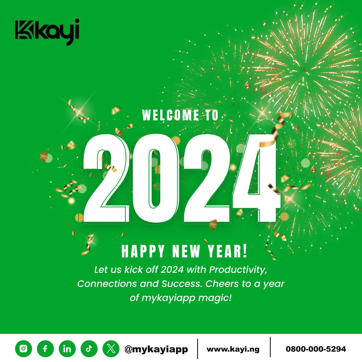 mykayiapp's tweet photo. Happy New Year from MyKayiApp! π Let's kick off 2024 with productivity, connections, and success! ππ Cheers to a year of MyKayiApp magic!
#NewYear
#FintechMagic
#Mykayiapp
#Kayiway
#Digitalfinance https://t.co/PZNtVhspF7