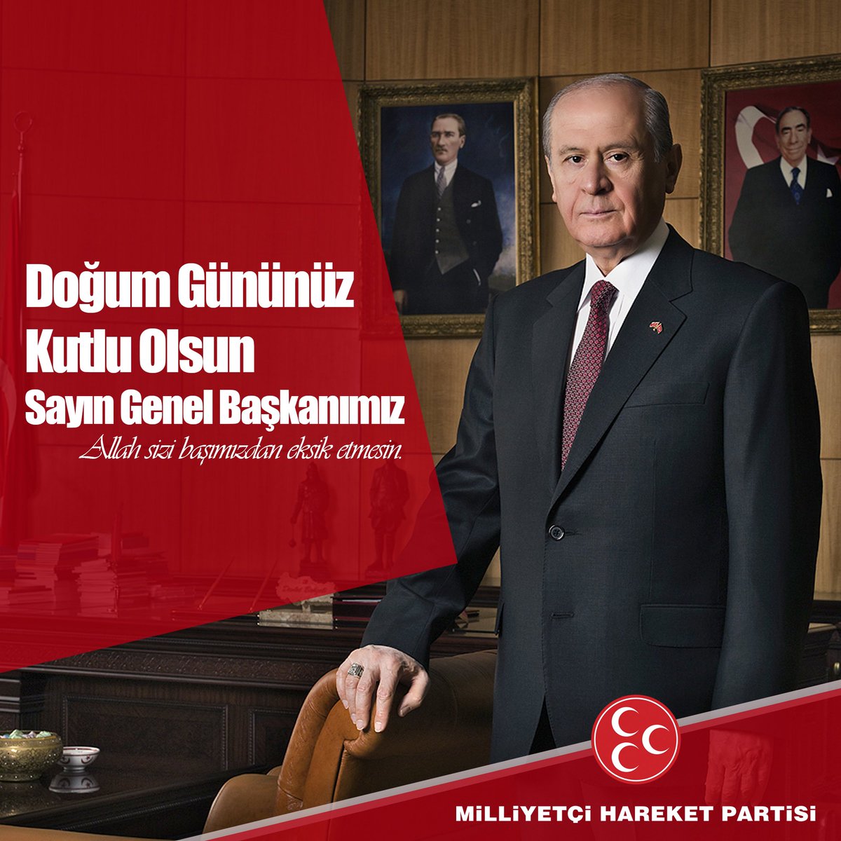 Doğum Gününüz Kutlu Olsun Sayın Genel Başkanımız
Allah sizi başımızdan eksik etmesin.