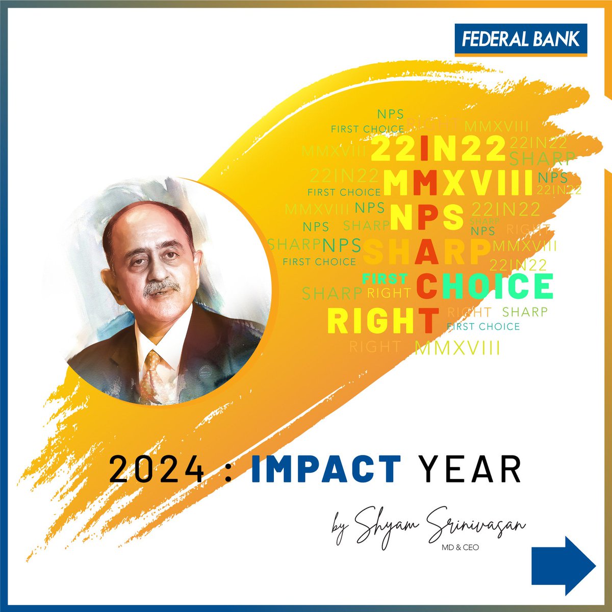 FederalBankLtd's tweet photo. Read the excerpts of New Year message from Mr. Shyam Srinivasan, MD &amp; CEO.

#FederalBank #MostAdmiredBank #PerfectBankingPartner https://t.co/dKOuitiv8U