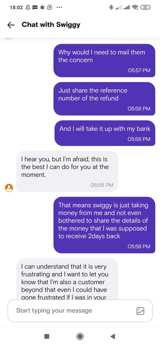 BossJoyful's tweet photo. This is utterly disgusting, being your regular user I didn't expect such bad customer service from you @Swiggy @SwiggyCares I think its high time people should know how to give simple resolution to your customers @Swiggy https://t.co/h5ntxu65XD