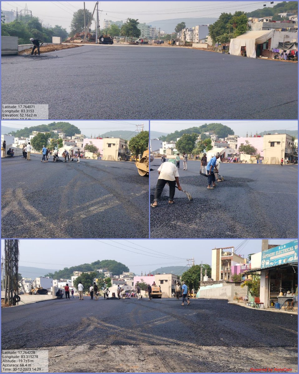 GVMC_VISAKHA's tweet photo. Laying of New Road at Suryatej Nagar.  

#EcoVizag 
#ISupportEcoVizag
#development 
#NewRoad https://t.co/DpS78YDb4t