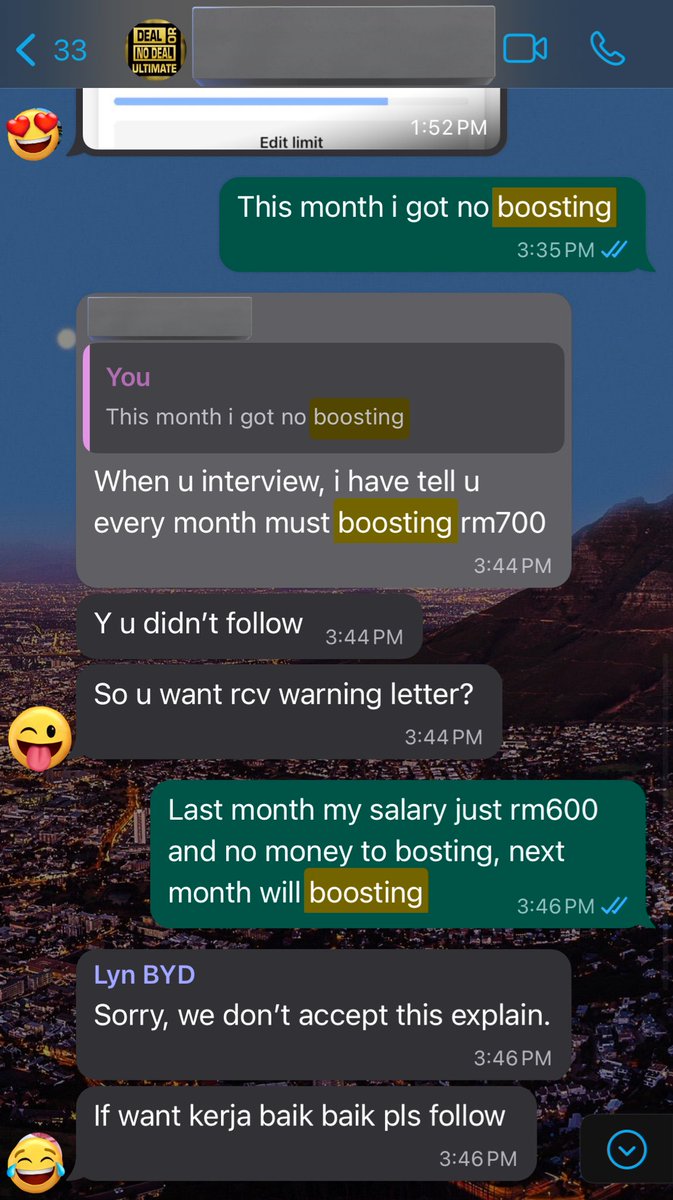 onlyyouperson's tweet photo. Company Dari Neraka, company yg aku kerja ni setiap bulan diorang wajibkan buat Ads Boosting dekat FB RM700. Last month gaji aku RM600. So Gaji aku -100 ringgit ? Banyak lagi aku nak spill https://t.co/HUMmmyoHjL