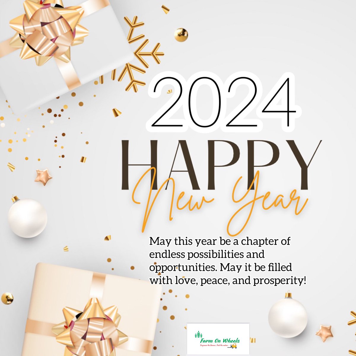 May this year be a chapter of endless possibilities and opportunities. May it be filled with love, peace, and prosperity!

Happy New Year from all of us. @ Farm on Wheels

#farmonwheels #2024 #AgriSuccess