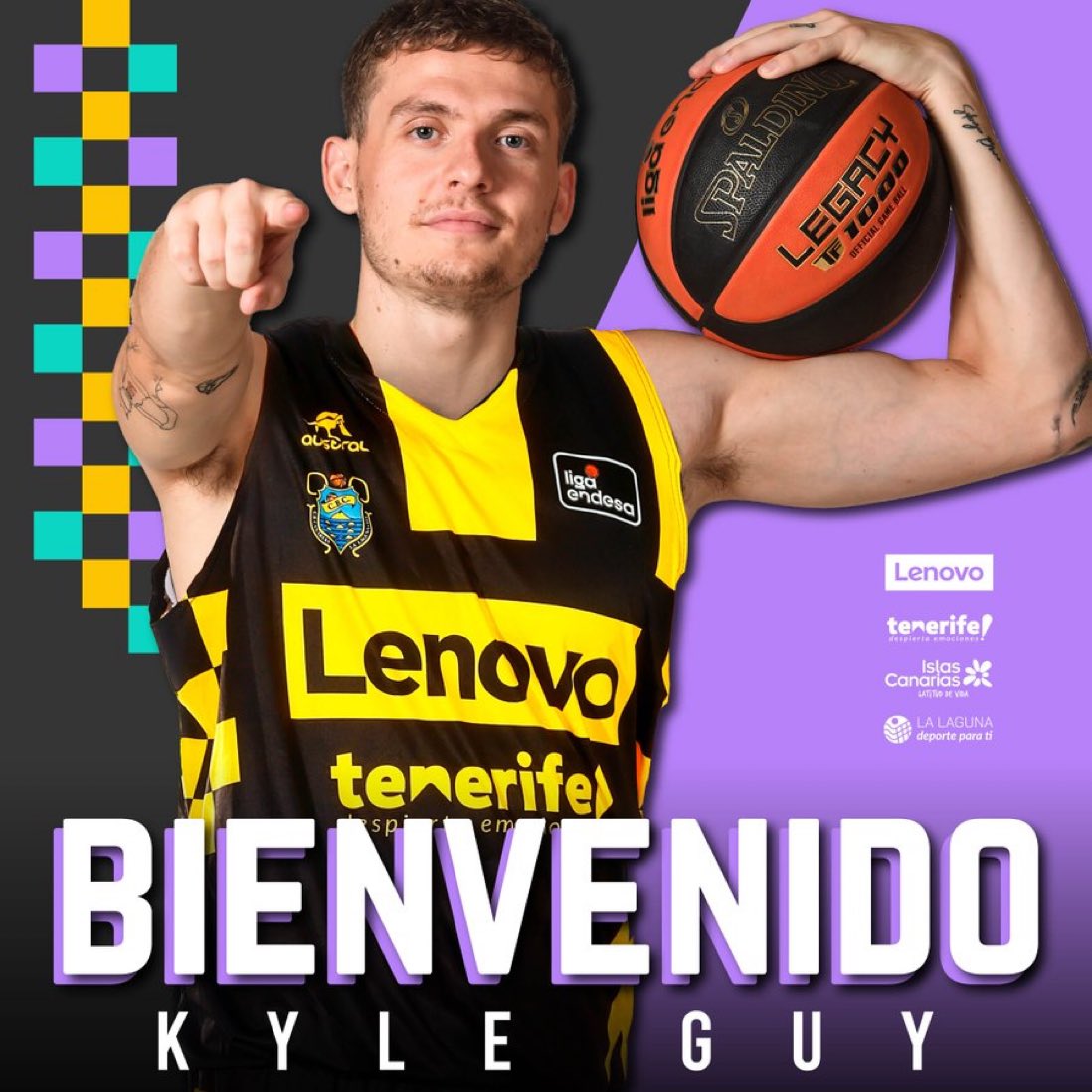 🇪🇸✍️Lenovo Tenerife announced the signing of Kyle Guy until the end of the season. <a href="/kylejguy/">Kyle J Guy</a> <a href="/CB1939Canarias/">La Laguna Tenerife</a> #ligaendesa #paobc #panathinaikos #eurocup #euroleague #ACB