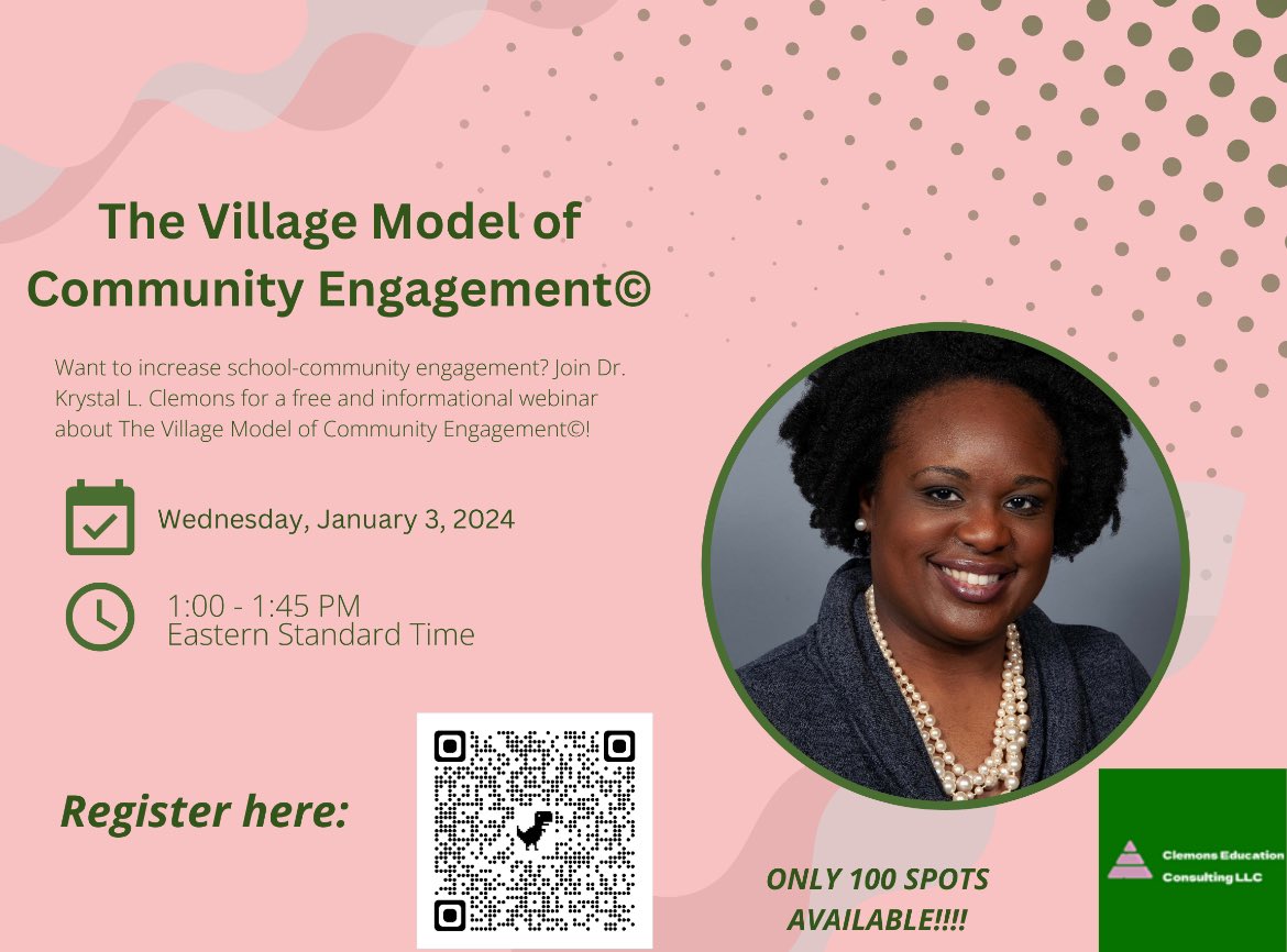 Wednesday, January 3, 2024 at 1 pm EST! 🏫 Join my upcoming FREE webinar on school-community engagement. Enhance collaboration, share insights, and strengthen ties with your local community. #CommunityEngagement #scchat  #K12Educators Register here: us06web.zoom.us/meeting/regist…