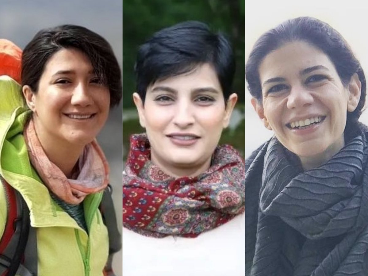 mohamadhosein_2's tweet image. #نیلوفر_حامدی، #الهه_محمدی و #نسیم_سلطان_بیگی به دلیل همخوانی آهنگ سفرناک از پشت تلفن، از ملاقات محروم شده‌اند. وقتی از مسئولین زندان پرسیدند مگر خواندن آهنگ ایرادی دارد؟ گفتند: «آخه آهنگش چیزه.»
این تصمیم درحالی گرفته شد که برخلاف قانون، آنها در شورای انضباطی زندان حضور نداشتند.