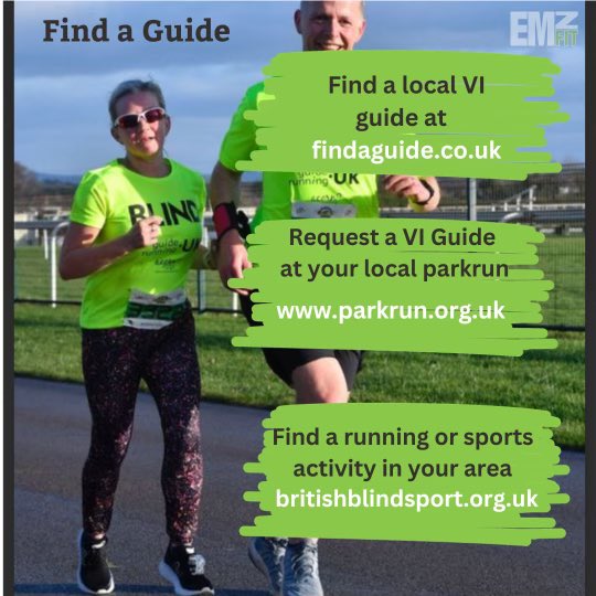 barton_kell's tweet photo. Are you a keen runner? Why not consider becoming a guide runner for someone who is #blind or #PartiallySighted

Or, if you have sight loss &amp; want to try running / jogging for the first time contact your local #parkrun https://t.co/HFNBduzFVp or visit https://t.co/tOg2A9v5If https://t.co/Hbk3IuQsBg