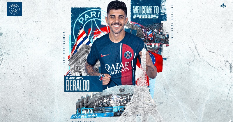 PSG_inside's tweet photo. 🆕✍🏻

Le Paris Saint-Germain se réjouit d’accueillir Lucas Beraldo. 
Le défenseur brésilien de 20 ans, qui portera le numéro 35, a signé avec le Club pour cinq saisons. 

❤️💙 #WelcomeBeraldo