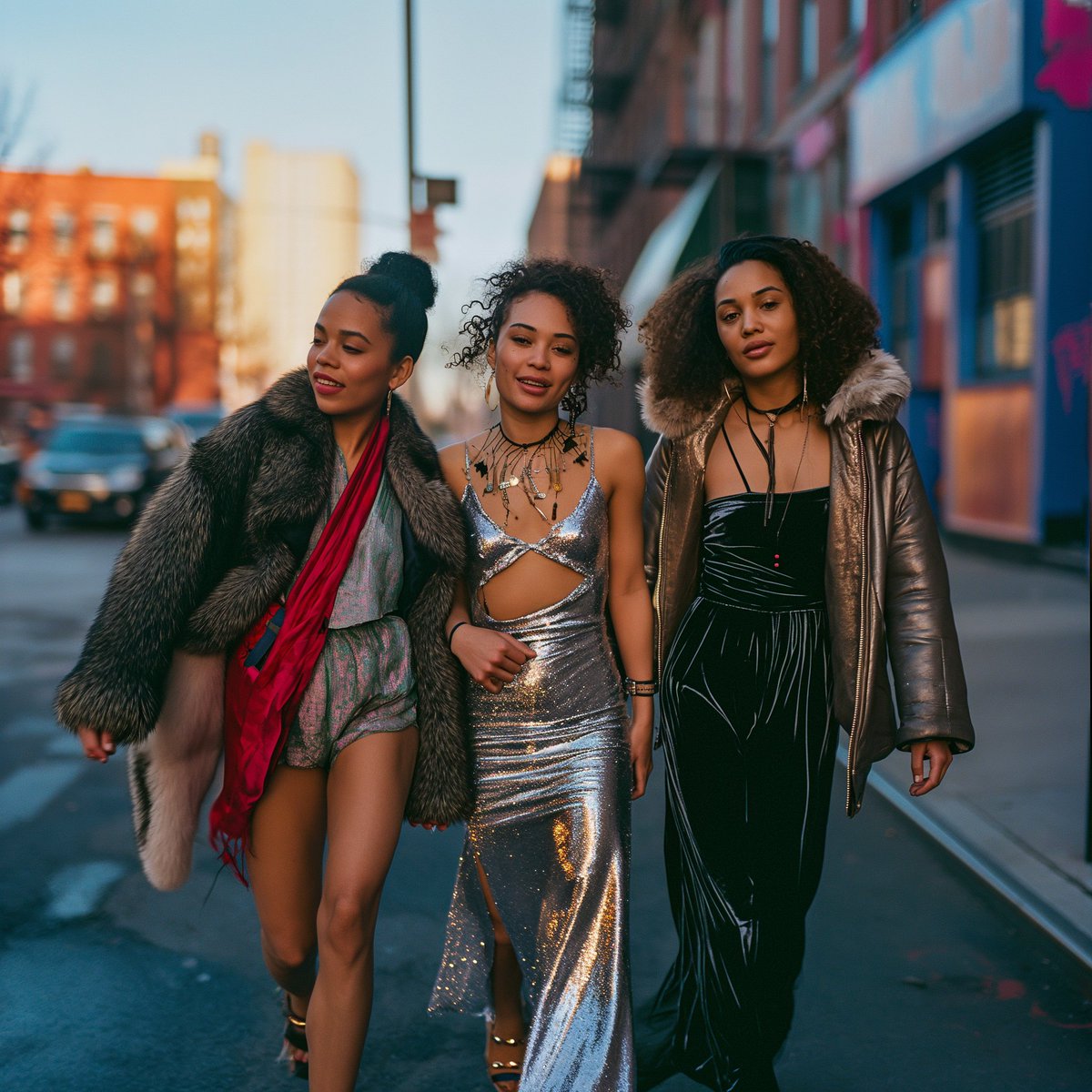 fashion_flaneur's tweet photo. Michelle (27), Ava (31), and Beatrice (28), still aglow from New Year's Eve festivities, capture the serene beauty of Williamsburg's dawn. ๐
โจ
#newyearseve #williamsburg #fashion #earlymorningchic #friendship #fashionflaneur #fashionsquad
๐ธ Photographed by Levi Caldwell https://t.co/mquYQs1yDE
