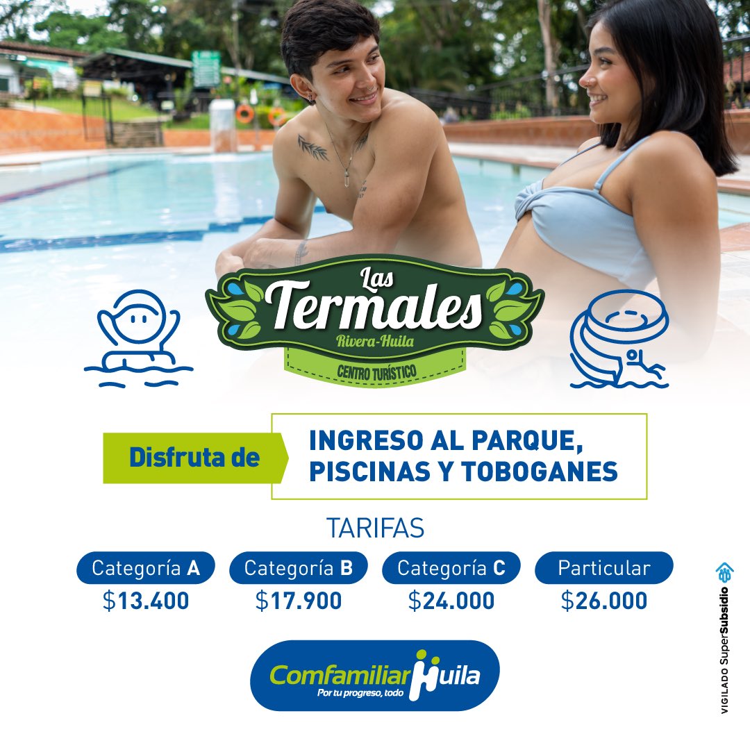 comfamiliarh's tweet photo. ¡Descubre el equilibrio perfecto entre relajación y bienestar!🍃 Ven a Las Termales de Rivera, recarga energías y conecta con la naturaleza🤩

✅Conoce las nuevas tarifas para este 2024
•
•
#PortuProgresoTodo #TermalesDeRivera #Tarifas2024 #ComfamiliarHuila https://t.co/vHvmDP9d6j