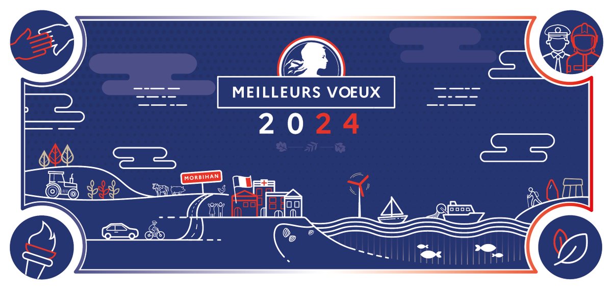#BonneAnnee2024 |
Pascal Bolot, préfet, et l'ensemble des services de l'Etat du #Morbihan vous adressent leurs meilleurs #voeux pour l'année 2024.