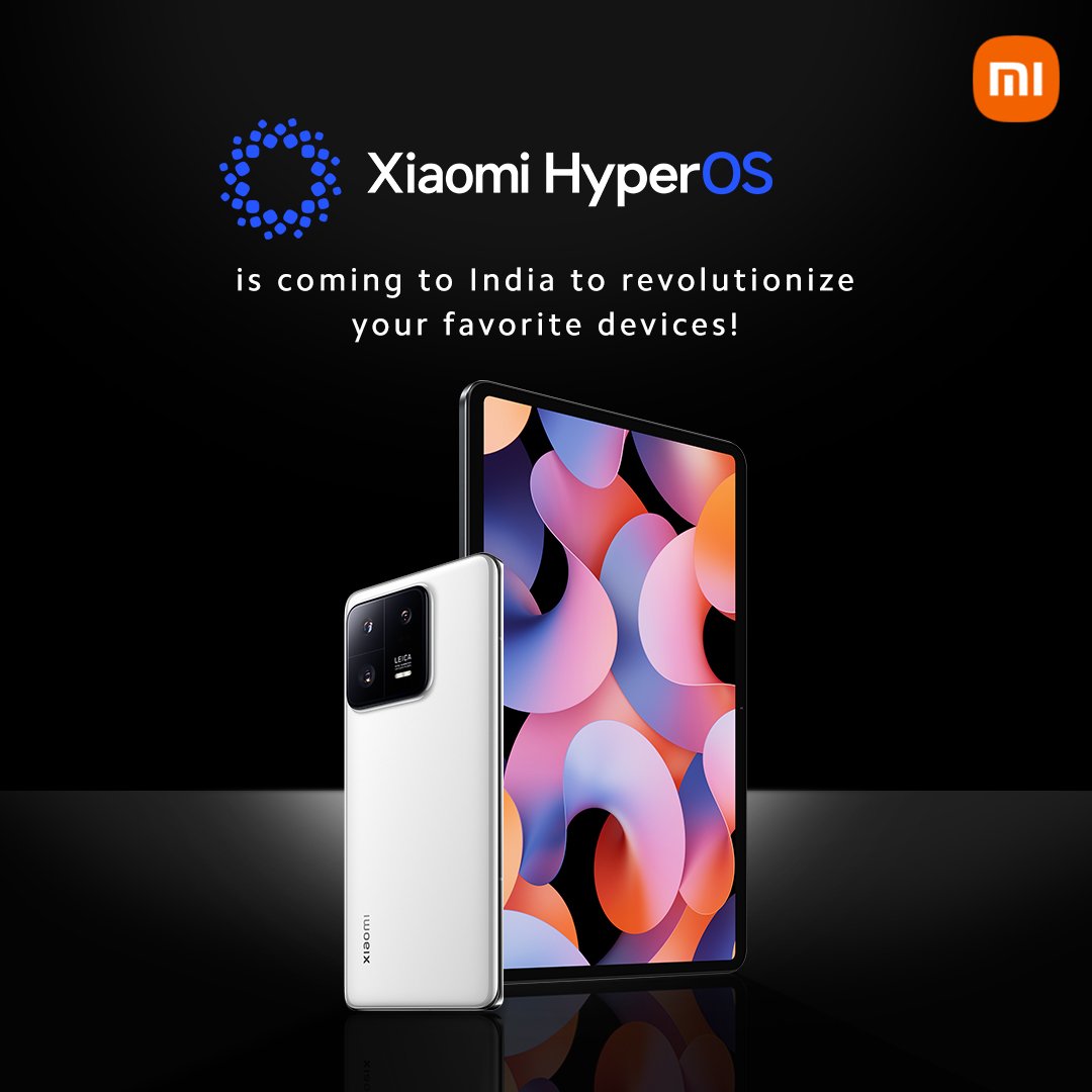 #XiaomiHyperOS is set to make its debut in India soon. 

Rollout will begin in January 2024, with the flagship 
#Xiaomi13Pro and #XiaomiPad6 being the first set of devices to get it, promising an all-new and improved user experience. 

Stay tuned for more!  
#XiaomiIndia