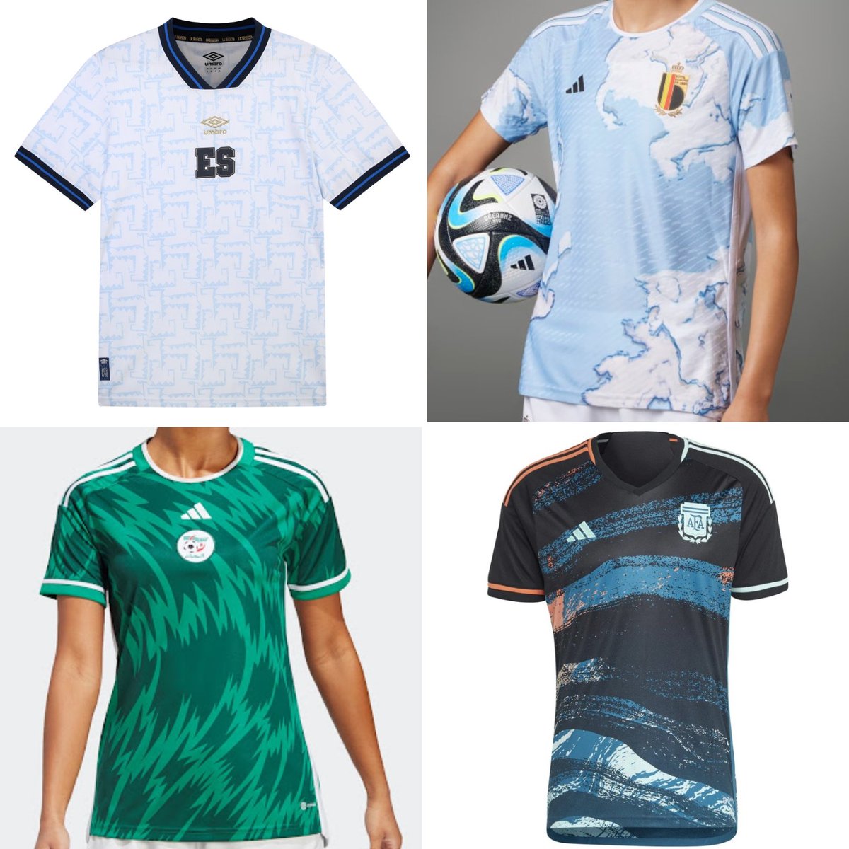 Vote for your National Shirt of the Year. Round 2 Group 2 features El Salvador, Belgium, Algeria and Argentina. Poll in the responses. Please RT. #NSOTY2023