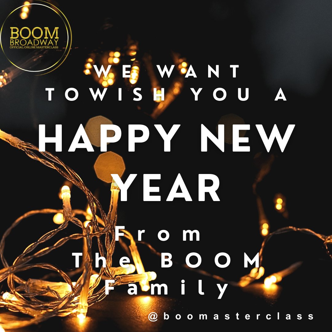 We want to wish you a Happy New Year from the BOOM Family.  May 2024 be amazing & keep creating!  

#happynewyear #newyear #broadway #westend #theatre #theater #theatrekids #theaterkids #creating #keepgoing #2024 #musicaltheatre #boom #singing #acting #dancing #theatereducation