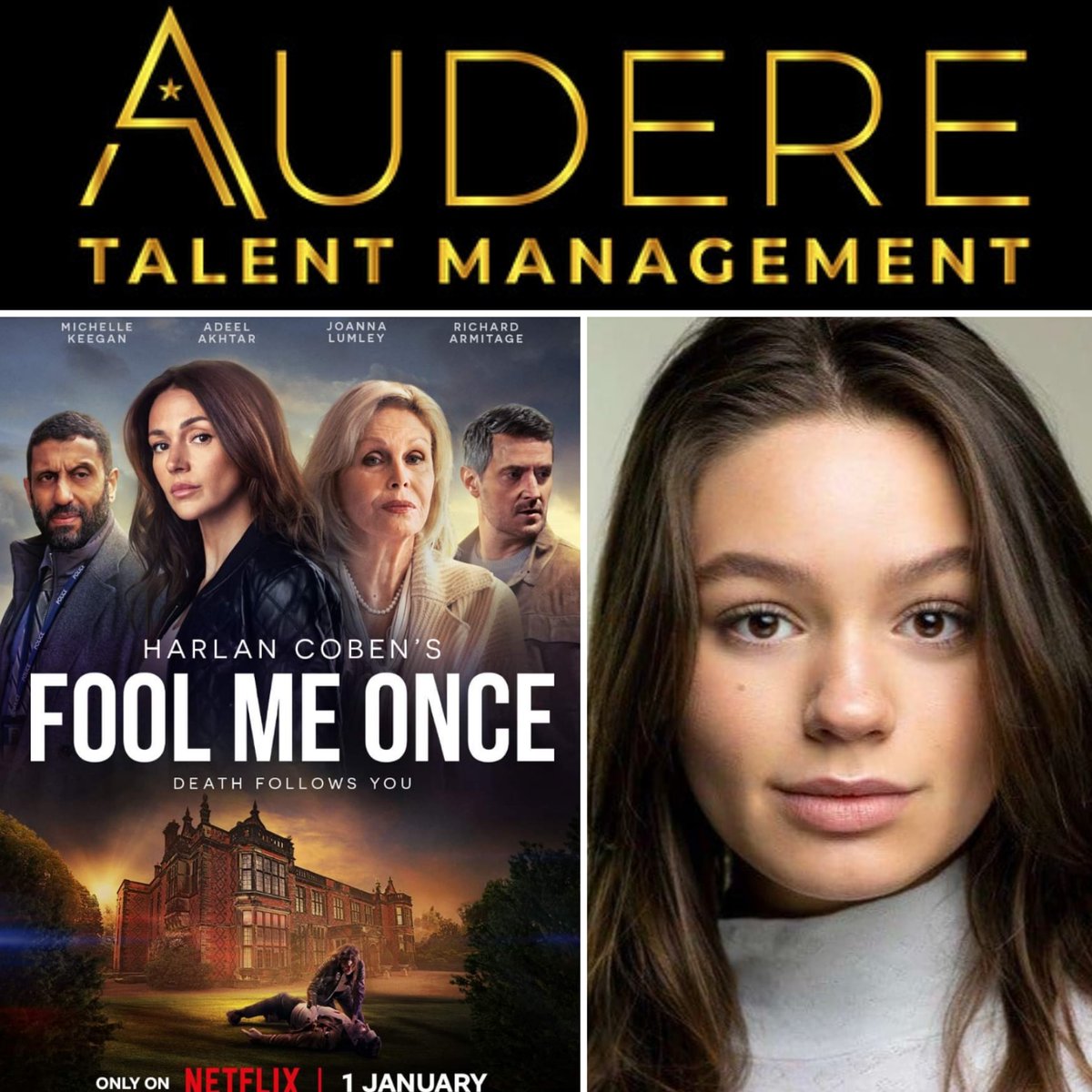 Jordan Hale (@jordanaudere) on Twitter photo Catch our very own <a href="/mollybarton_/">Molly Keir-Barton</a> in 'Fool Me Once' on <a href="/NetflixUK/">Netflix UK & Ireland</a> released today!
<a href="/AudereTalent/">Audere Talent Management</a> Catch our very own <a href="/mollybarton_/">Molly Keir-Barton</a> in 'Fool Me Once' on <a href="/NetflixUK/">Netflix UK & Ireland</a> released today!
<a href="/AudereTalent/">Audere Talent Management</a>