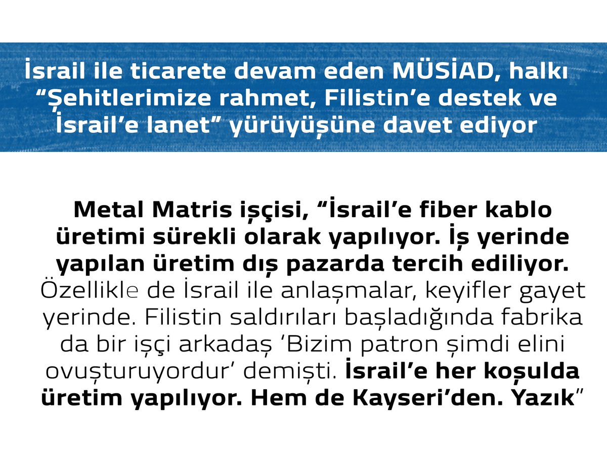 isciradari38's tweet photo. İsrail'e lanet okuyan patronlara #MetalMatris işçileri cevap veriyor: ikiyüzlülük! #israilileticaretehayır https://t.co/NKpsjGdgkn