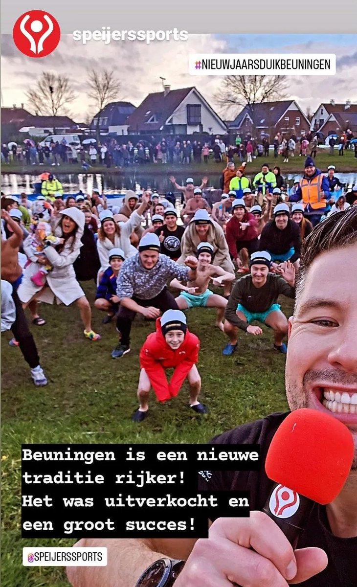 SteegAlwin's tweet photo. @gem_Beuningen is weer een traditie rijker. Vandaag was de eerste editie van de Nieuwjaarsduik. Georganiseerd door WSV De Beuningse Plas. Wij mochten eerst aan de warming-up beginnen, gegeven door Remo Speijers, alvorens we met 140 deelnemers het water in mochten springen. https://t.co/lwaHBYXm6U