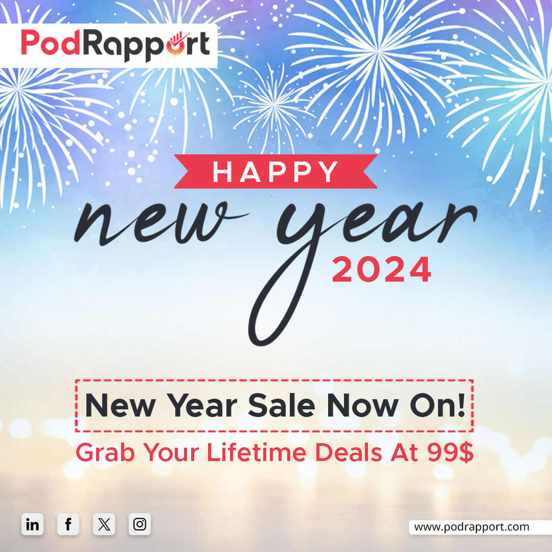 May this year bring joy, success, and endless podcasting adventures.

Elevate your journey with us - join PodRapport for easy, affordable PR, directory services, and more!

#newyear #happynewyear #2024 #newyearsell #podcast #podrapport #community #podcastcommunity #podcastguest