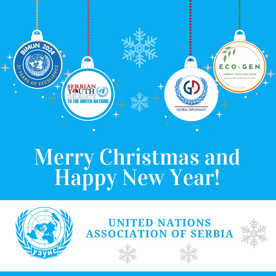 unaserbia's tweet photo. SREĆNI NOVOGODIŠNJI I BOŽIĆNI PRAZNICI! 🎄
Svim saradnicima, partnerima i prijateljima želimo uspešnu i prosperitetnu 2024. godinu! 🇷🇸🇺🇳

Happy Holidays and a Happy New Year! 🎅
To all associates, partners, and friends, we wish a successful and prosperous 2024! 🙌 https://t.co/3qzG4G8dNv