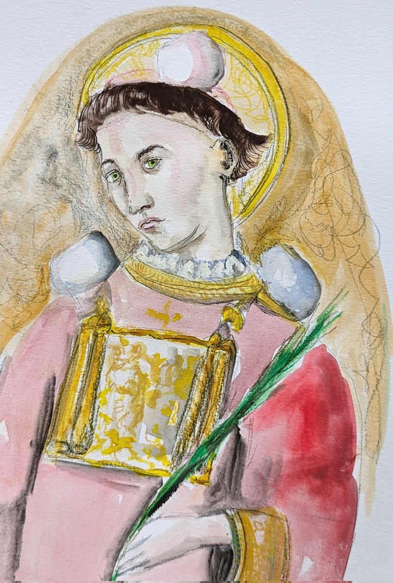 My belated version of St Steven painted by Carlo Crivelli in 1476
<a href="/StudioTeaBreak/">Virtual Studio</a> #portraitchallenge