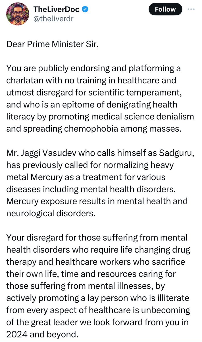 bigfundu's tweet photo. This barking species is suddenly a specialist in mental health also, compared to Sadhguru who has been enriching the lives of millions of people across the world for decades through Yoga, addressing both physical and mental health of people😀

This charlatan doesn’t care a bit about people mental health - let’s all be very clear about it. He is just blinded by hatred for towards anything Indic and keeps spreading false information taking things completely out of context and misrepresenting them.

Team @EAgathiyar has exposed such tricks and fake narratives already regarding mercury endorsement 😀

https://t.co/E4qfcrq7wu