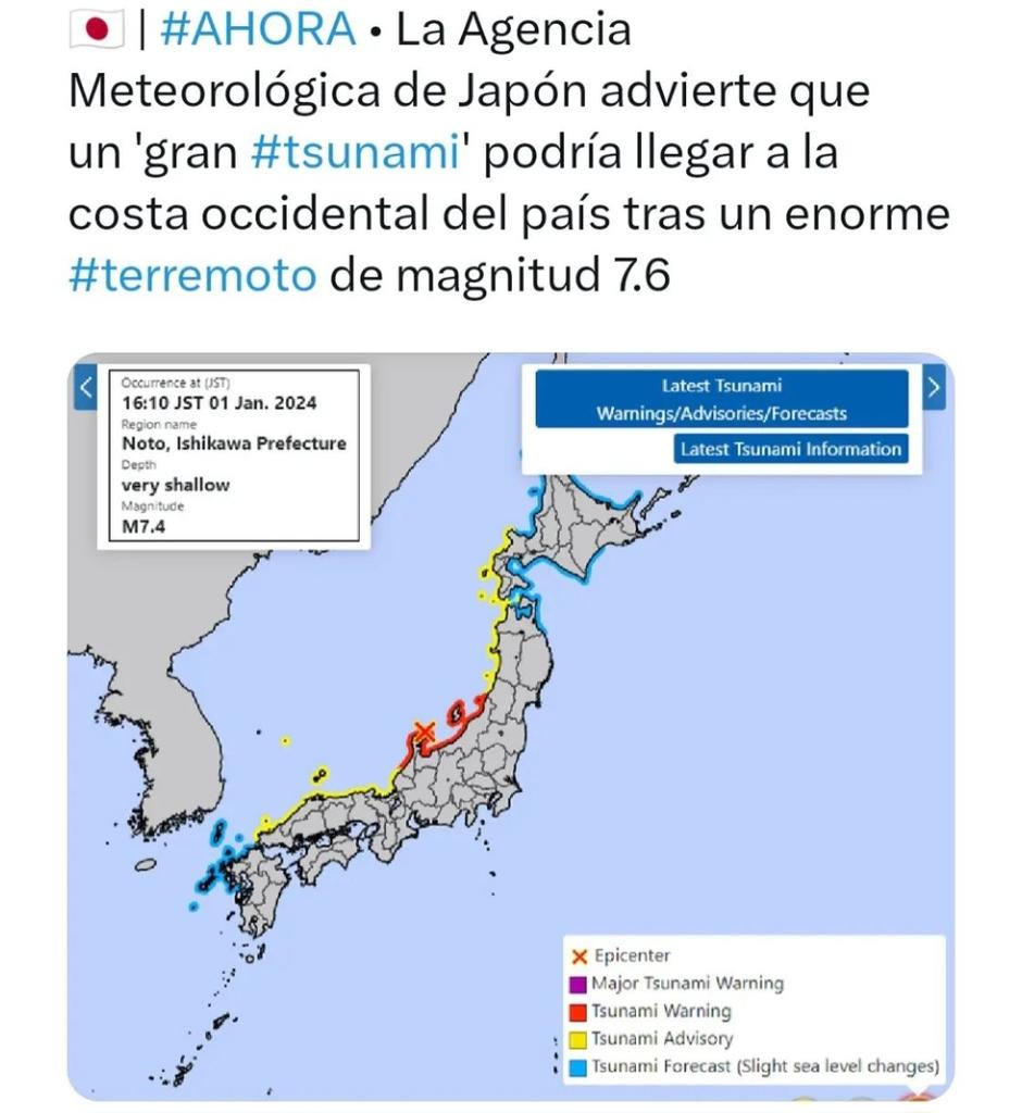 #NotitasLA 
🎈 De ultima hora se reporta #terremoto en #Japon 

#earthquake #temblor #sismo #breakingnews #ultimahora #WorldWideNews