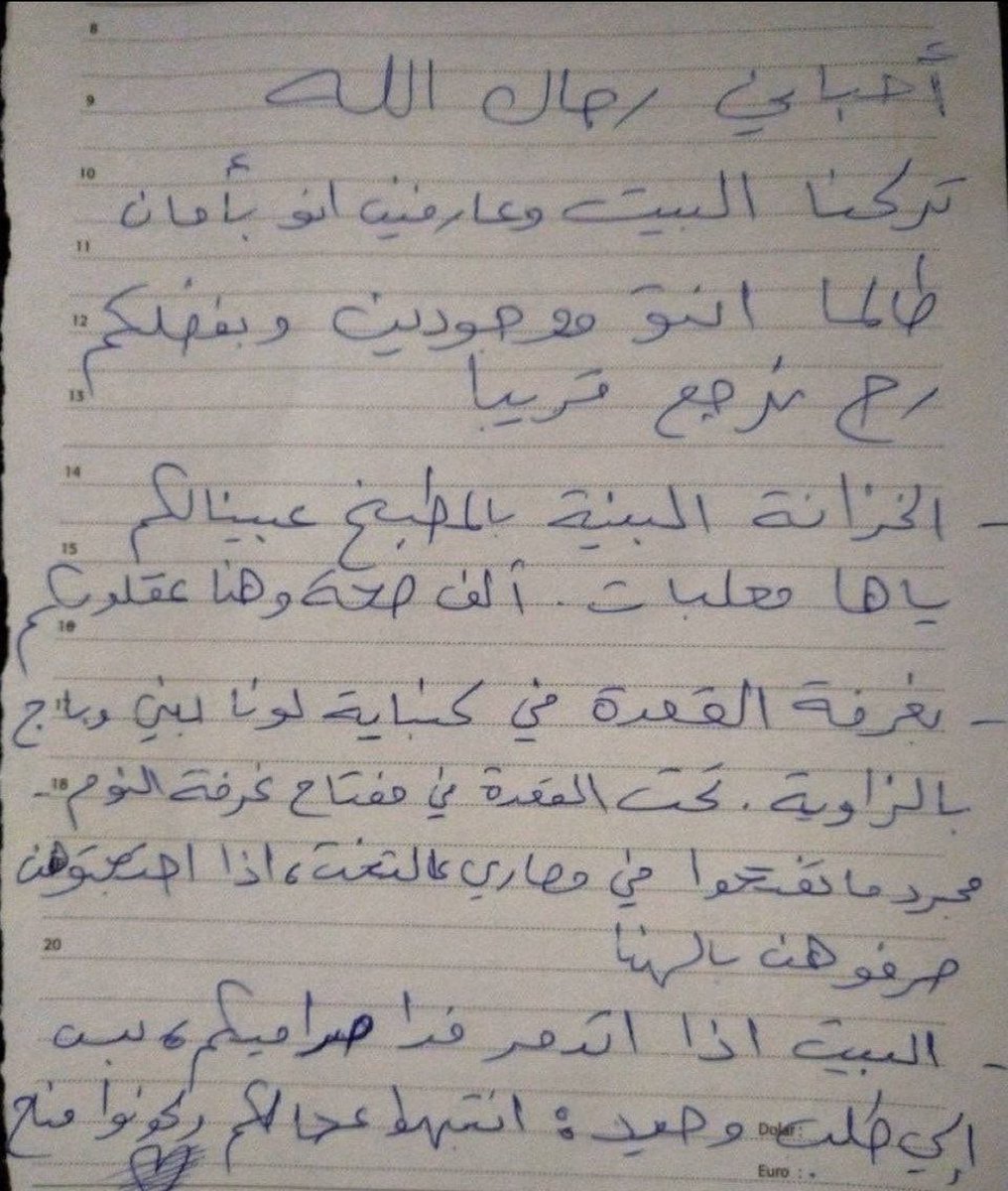 BREAKING: LETTER FROM GAZAN CIVILIAN TO HAMAS

“My beloveds, men of God

We left our home knowing that it is safe as long as you are there. Thanks to you, we will return soon.

The brown cupboard in the kitchen, we filled it with canned food for you. A thousand health and