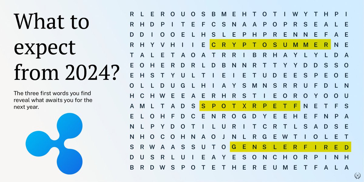 DROPZXRP's tweet image. HAPPY NEW YEAR ➡️ MY EXPECTATIONS FOR 2024 🙏 

➡️INSPIRED BY THE CROSSWORD PUZZLE FROM  #HASHDEX 

SOURCE: x.com/hashdex/status…