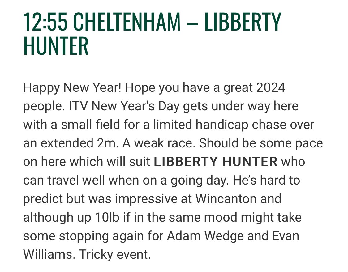 Boooooom! Always cool when the first selection of a New Year bangs in. Yeeehaaa with bells on @itvracing @paddypower @CheltenhamRaces 🥳🕺💃🎉💪💪💪