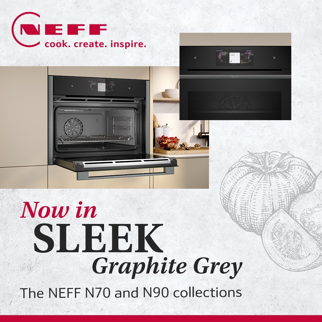 Bring drama to your kitchen with the sleek Graphite Grey finish, now available on N70 and N90 ovens in the new NEFF Range. Perfect for a contemporary kitchen design.

Ask us to learn more.

#KitchenDesignHouse #NeffPassion