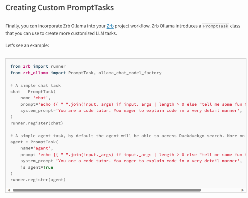 zarubastalchmst's tweet photo. Zrb-Ollama brings the power of Langchain and Ollama into your Zrb project. It introduces a new task named `PromptTask.` https://t.co/MtIwpGhrnr