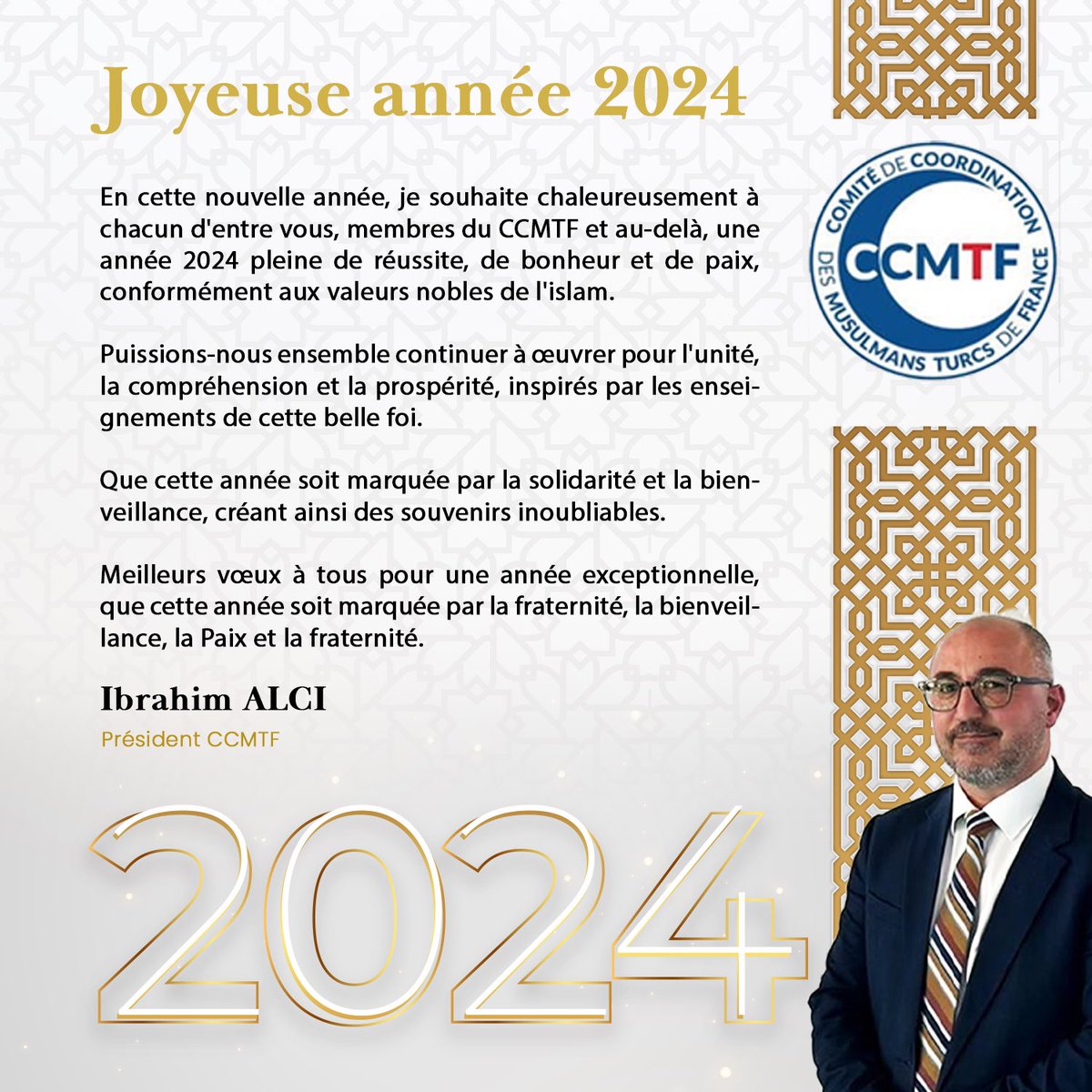 CCMTFrance's tweet photo. Accueillons 2024 avec espoir et enthousiasme. Que cette nouvelle année vous apporte santé, bonheur et prospérité. Que chaque jour soit un pas de plus vers la Paix, la réalisation de vos rêves et aspirations.
Bonne année 2024 
#annee2024
#bonneannee
#meilleursvoeux
#yeniyıl https://t.co/SrfpkP7nzH