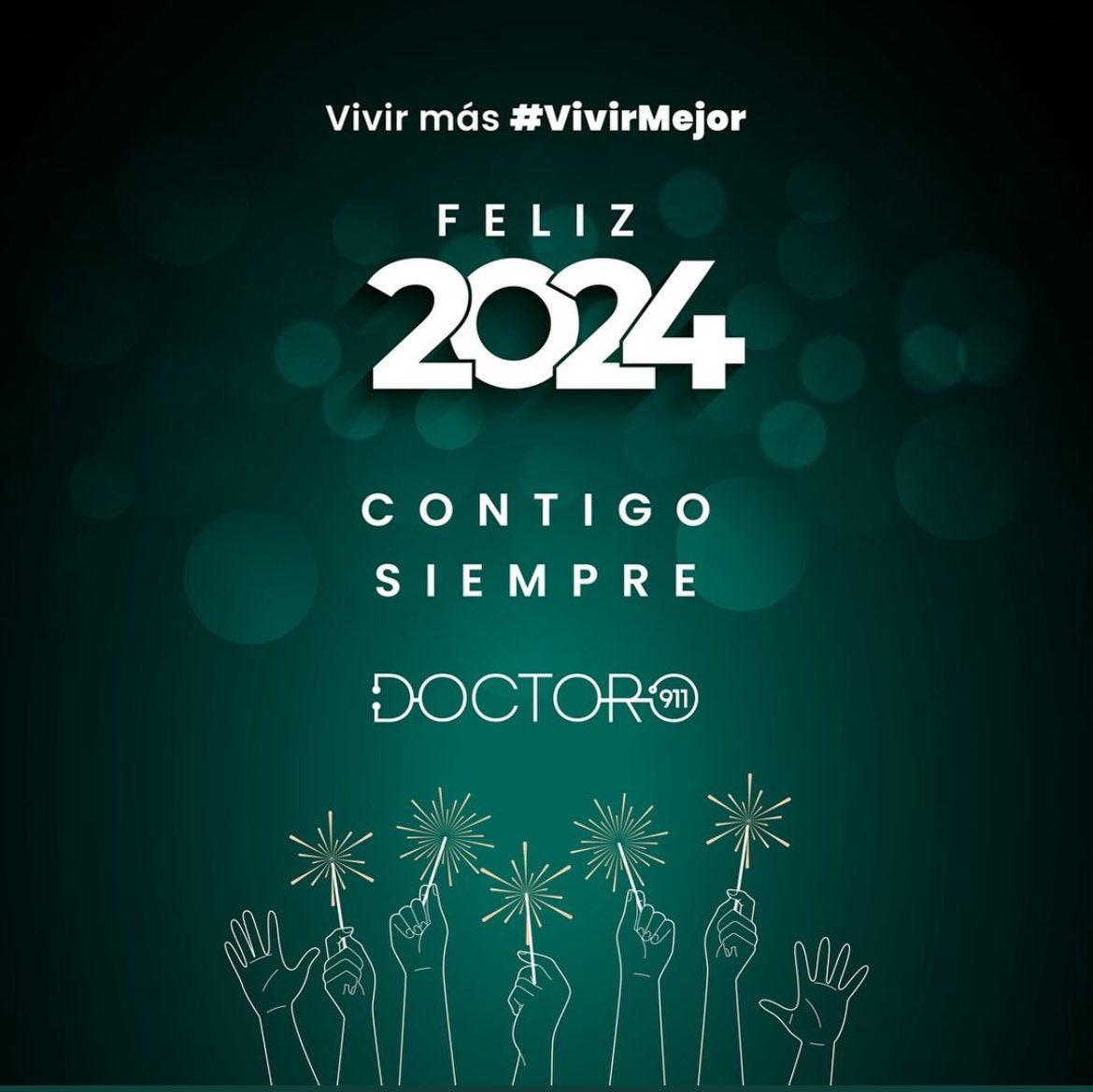 Gracias por permitirnos cuidar 1 año más de ti y tu familia. Esperamos que este 2024 venga lleno de buena SALUD y para ello seguiremos acompañándote con soluciones directas y a tu alcance. Nuestros mejores deseos para ti 🎊! 🪅Equipo Doctor911 🩺