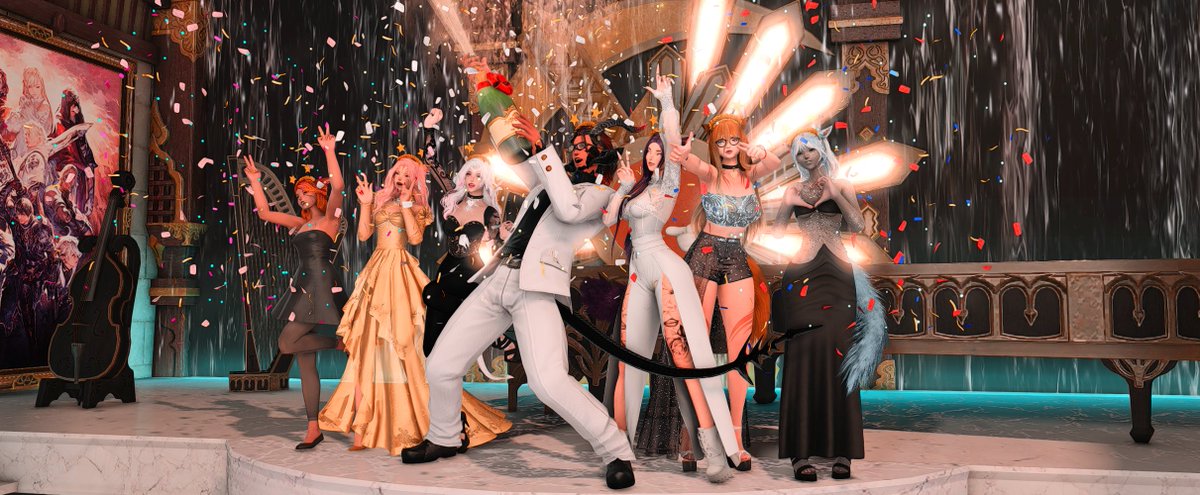 DraeniSlayer's tweet photo. Awesome Night With My Girls and Friends.  Happy New Years!!!... ^^  
#GPOSER  #Gposers  #FFXIV  #ffxivgpose  #ffxivsnaps  #ffxivscreenshots  #FFXIVgposers  #Xaela https://t.co/ZVwEuBF29o