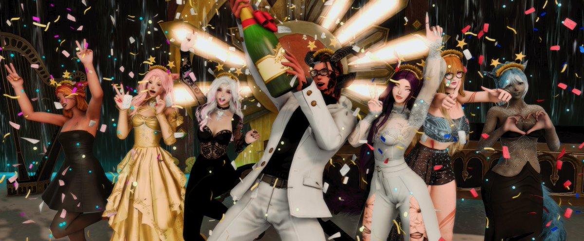 DraeniSlayer's tweet photo. Awesome Night With My Girls and Friends.  Happy New Years!!!... ^^  
#GPOSER  #Gposers  #FFXIV  #ffxivgpose  #ffxivsnaps  #ffxivscreenshots  #FFXIVgposers  #Xaela https://t.co/ZVwEuBF29o