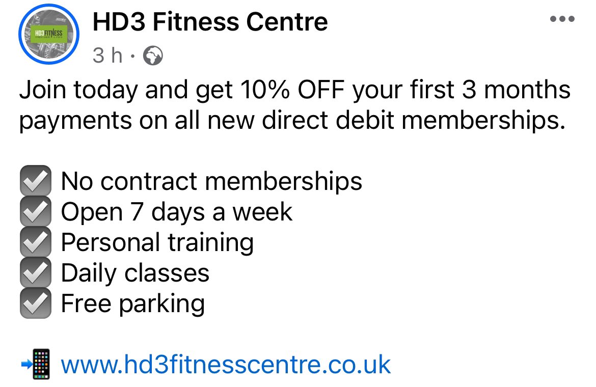 January offers. 
#fitness #huddersfieldfitness #huddersfieldweightloss #getinshape 
hd3fitnesscentre.co.uk
Join now: hd3.clubm.mobi/Member/Joining…