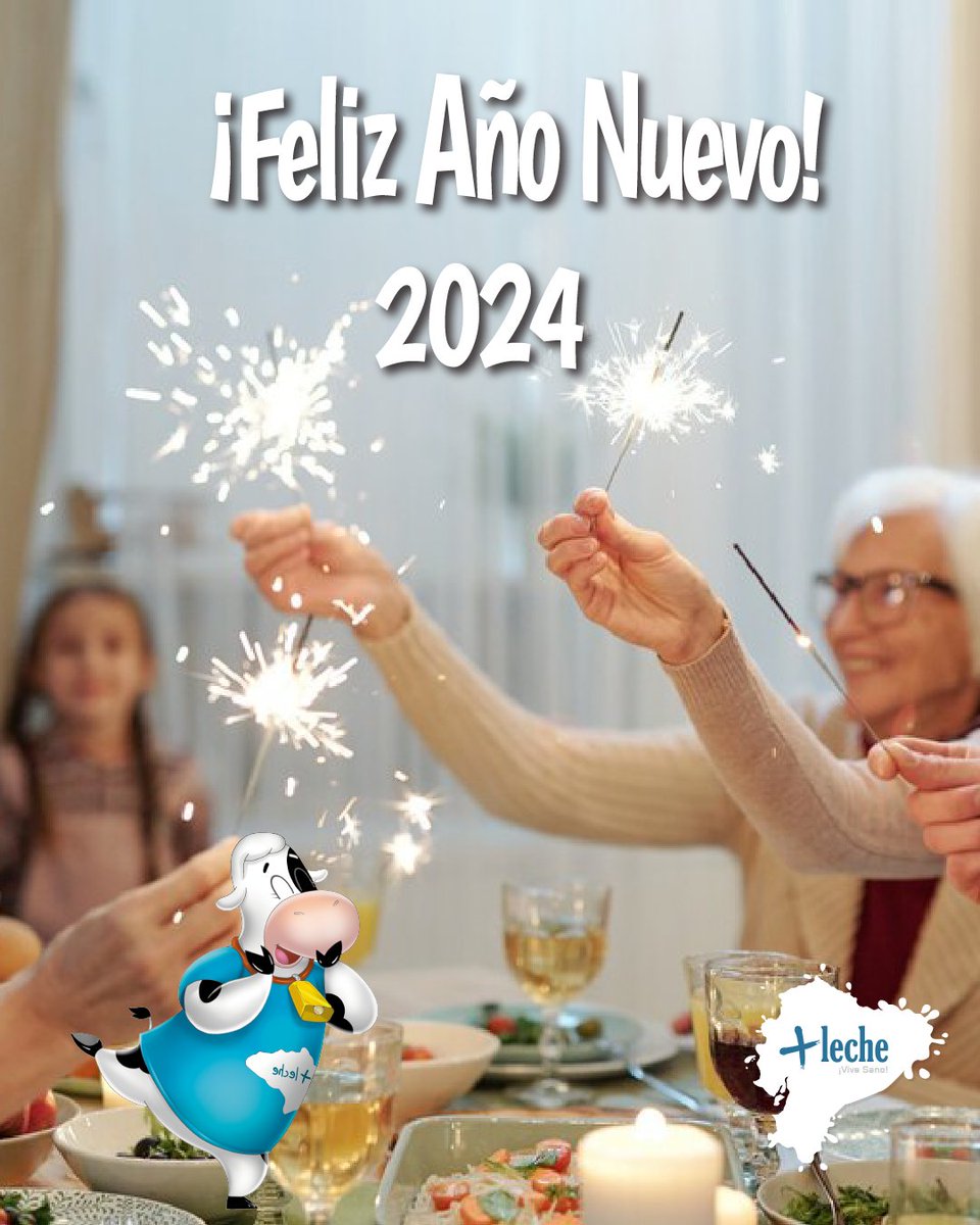 MasLecheEcuador's tweet photo. Llega nuevo año para cumplir todas nuestras metas y deseos. ¡Gracias por estar con nosotros, feliz año nuevo y muuuucha prosperidad! 🥂🎊#AñoNuevo #FelizAñoNuevo #MásLeche #AñoNuevo https://t.co/N6CmuFj2c6