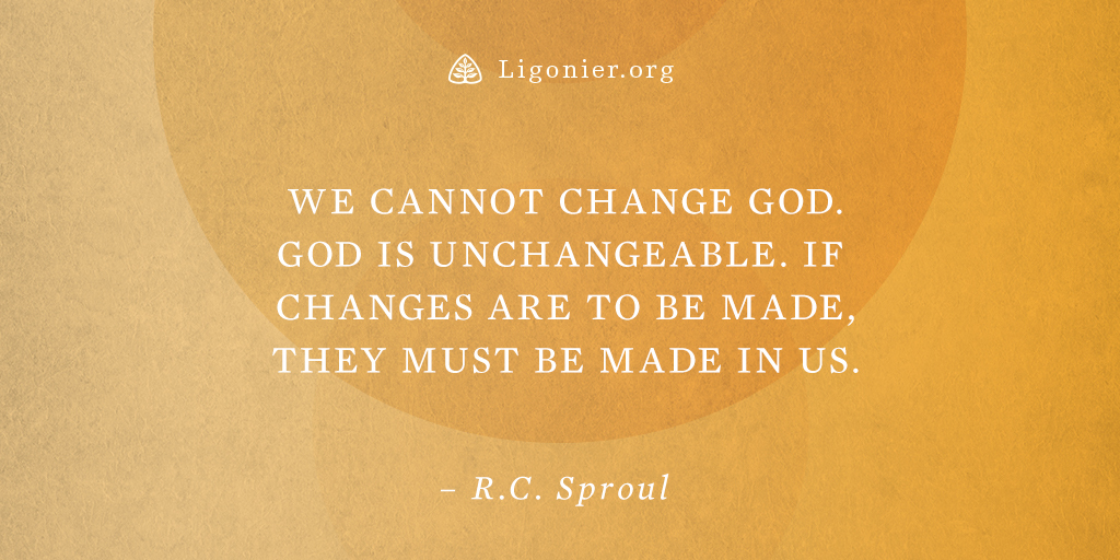 Ligonier's tweet photo. “We cannot change God. God is unchangeable. If changes are to be made, they must be made in us.” —@RCSproul

Learn more: https://t.co/Ty591UeqHE https://t.co/FA2m9MqnHI