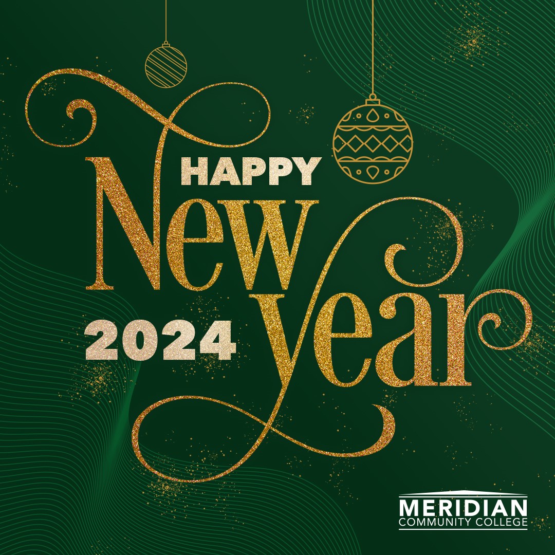 TO A NEW YEAR! Wishing you all a very Happy New Year from Meridian Community College. Welcome 2024 and all the excitement of a new year.

#MccEagles #FindYourWings #HappyNewYear #Welcome2024