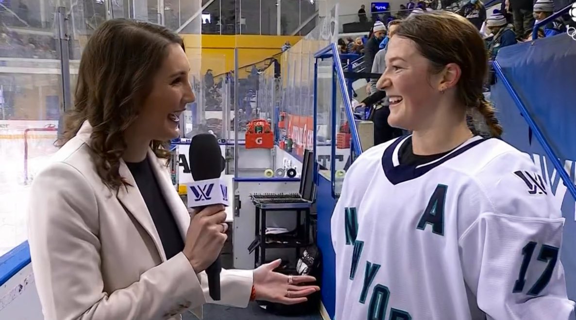 Outstanding stuff by this all-women first-ever PWHL broadcast.

Andi Petrillo, Hailey Salvian, Tessa Bonhomme, Saroya Tinker, Daniella Ponticelli, Cheryl Pounder and Anastasia Bucsis.

Expert analysis. Compelling conversation. Awesome to watch. 

Congratulations to you all.