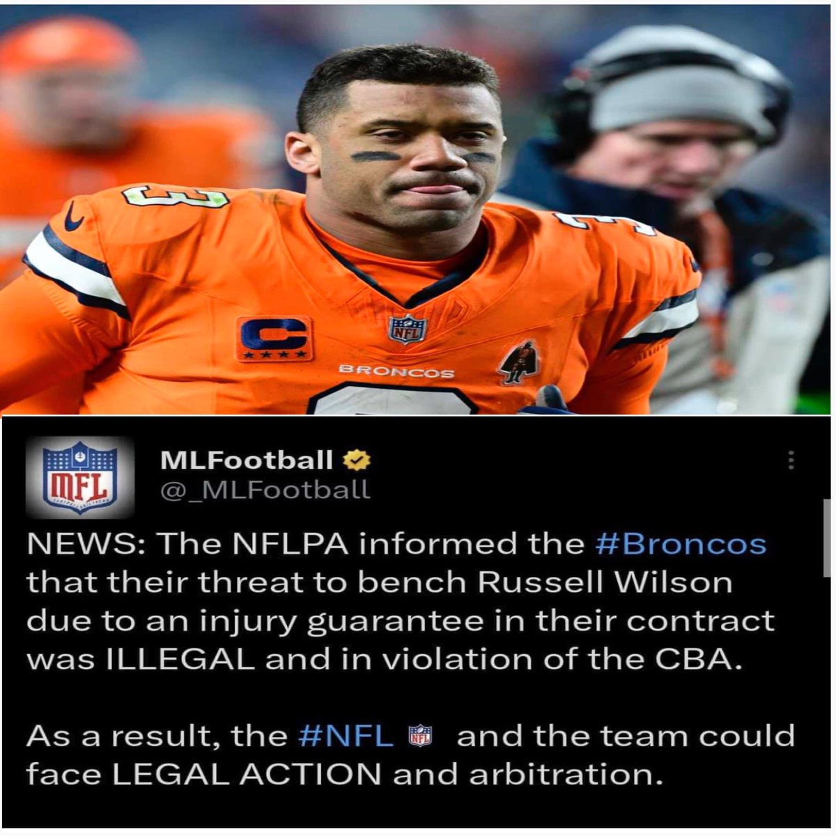 I knew this was coming! Get yo money Russell!  BTW we need a Qb, come to the @Commanders @DangeRussWilson 🙏🏾🙏🏾🙏🏾 We have great children’s hospitals and you won’t be far from the 804! #RussellWilson #putsomerespectonhisname #nfl #godgothim #heishim #superbowlchamp #Commanders