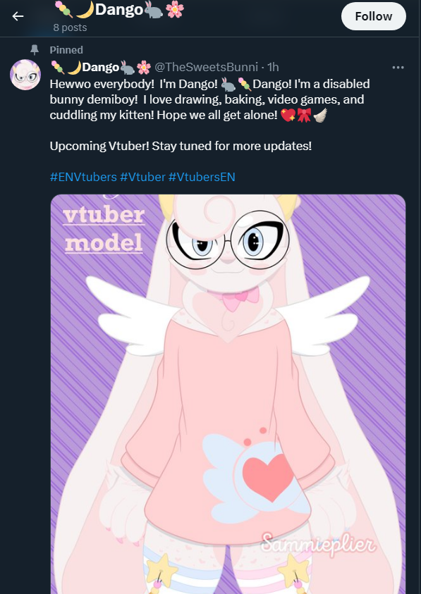 Hey #ENVtubers #Vtuber #VtubersEN community, little heads-up to look out for this individual @/TheSweetsBunni He's a known harasser, thief and all out downright disgusting individual who is not above drawing CP of himself and others. And that is just the tip of the iceberg ⬇️⬇️