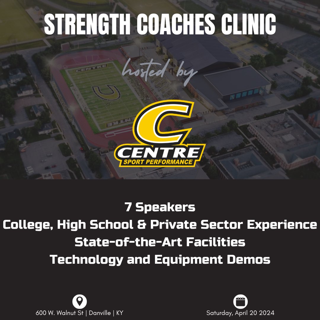 Mark your calendar we are hosting our first Strength Coaches Clinic on Saturday, April 20th! This will be a FREE event for anyone who wants to come - High School, College, Undergraduate and/or Graduate students. All are welcome! More information to follow in the coming weeks!